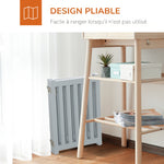 Barrière de Sécurité Chien Pliable Double Face en Bois, 4 Panneaux avec Porte, Pieds de Support, 205 x 60 cm, Gris