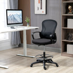 Lot de 2 fauteuils de bureau chaise de bureau assise haute réglable pivotant 360° maille respirante noir