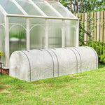 Mini Serre de Jardin Serre à tomates 3L x 1l x 0,8H m Acier PE Haute densité 140 g/m² Anti-UV 3 fenêtres Blanc