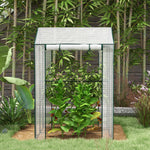 Serre de jardin avec 2 espaces et 2 portes enroulables - 0,8 m² Serre à tomates dim. 1L x 0,8l x 1,5H m, Acier et PE