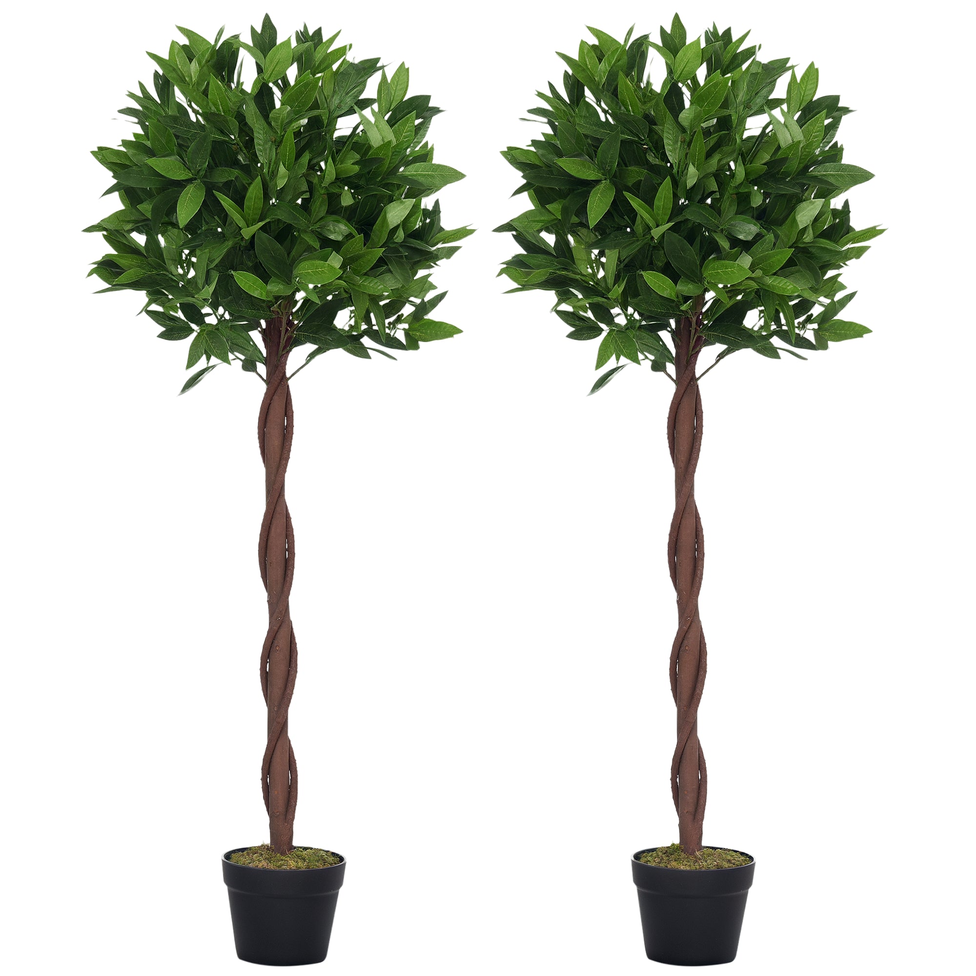Lauriers artificiels topiaires 1,20H m - Lot de 2 lauriers Boules artificiels - 741 Feuilles réalistes par