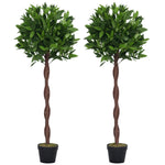 Lauriers artificiels topiaires 1,20H m - Lot de 2 lauriers Boules artificiels - 741 Feuilles réalistes par