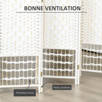 Paravent en bois 242 x 170 cm séparateur de pièce pliable 6 panneaux cloison de séparation chambre à coucher maison intérieur blanc
