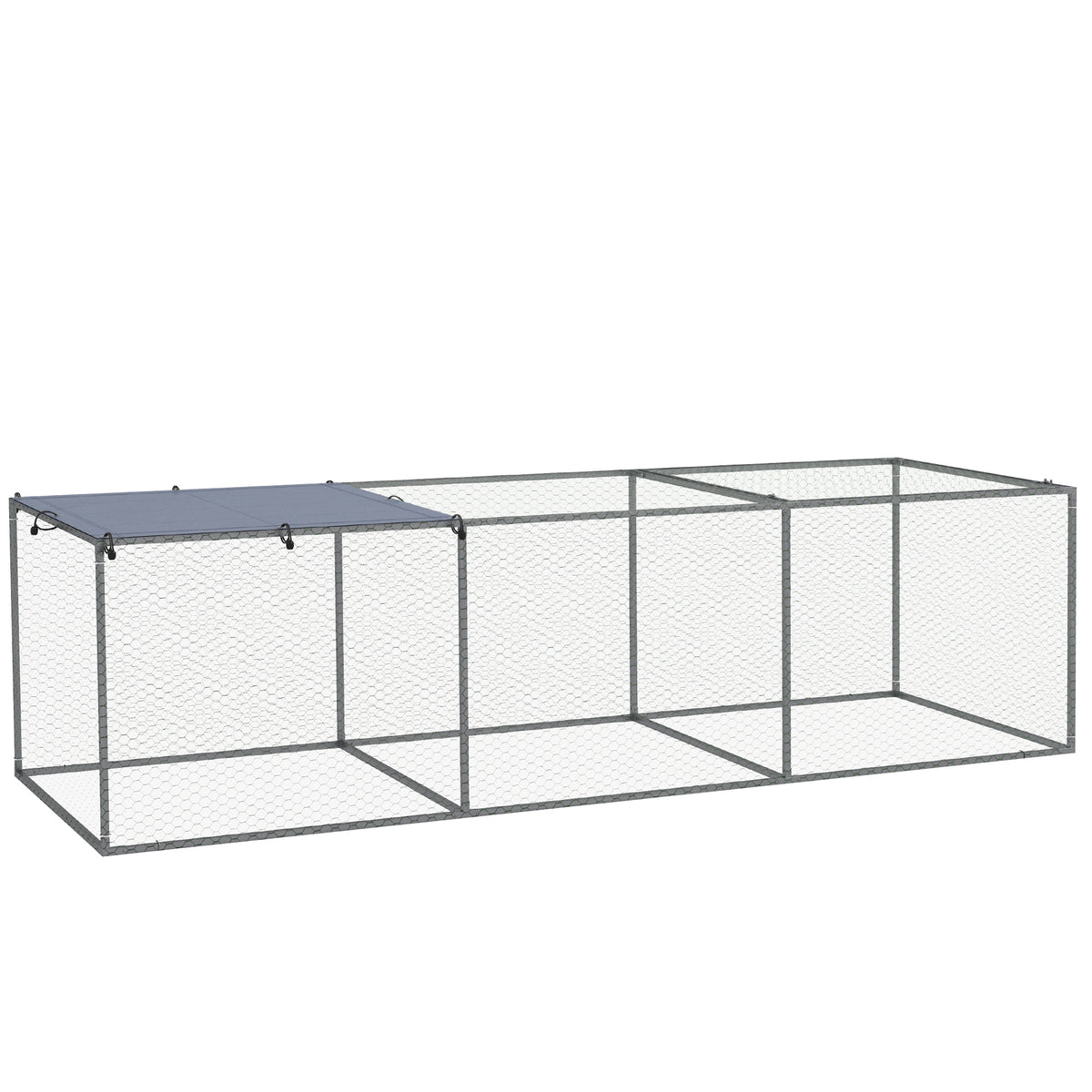 Enclos poulailler cage clapier extérieur 3 m² pour petits animaux dim. 3 x 1 x 0,8 m acier galvanisé