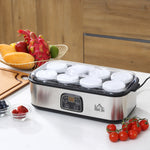 Yogurtiera con 8 vasetti in vetro da 180 ml, macchina per yogurt elettrica in acciaio inossidabile con timer, termostato regolabile e display digitale per dessert fatti in casa sani