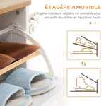 Meuble à chaussures style scandinave 3 abattants 70 x 23,5 x 122 cm blanc