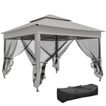 Tonnelle Barnum de Jardin Pop-up Pliant Acier Polyester imperméabilisé Anti UV moustiquaires + Sac de Transport