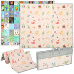Tapis de jeu pour bébé pliable et réversible, tapis de sol en mousse épais, 180 x 150 x 1 cm, multicolore