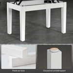 Banc de piano, banc de clavier réglable en hauteur en bois massif, compartiment de rangement, 55 x 33 x 48-58 cm blanc