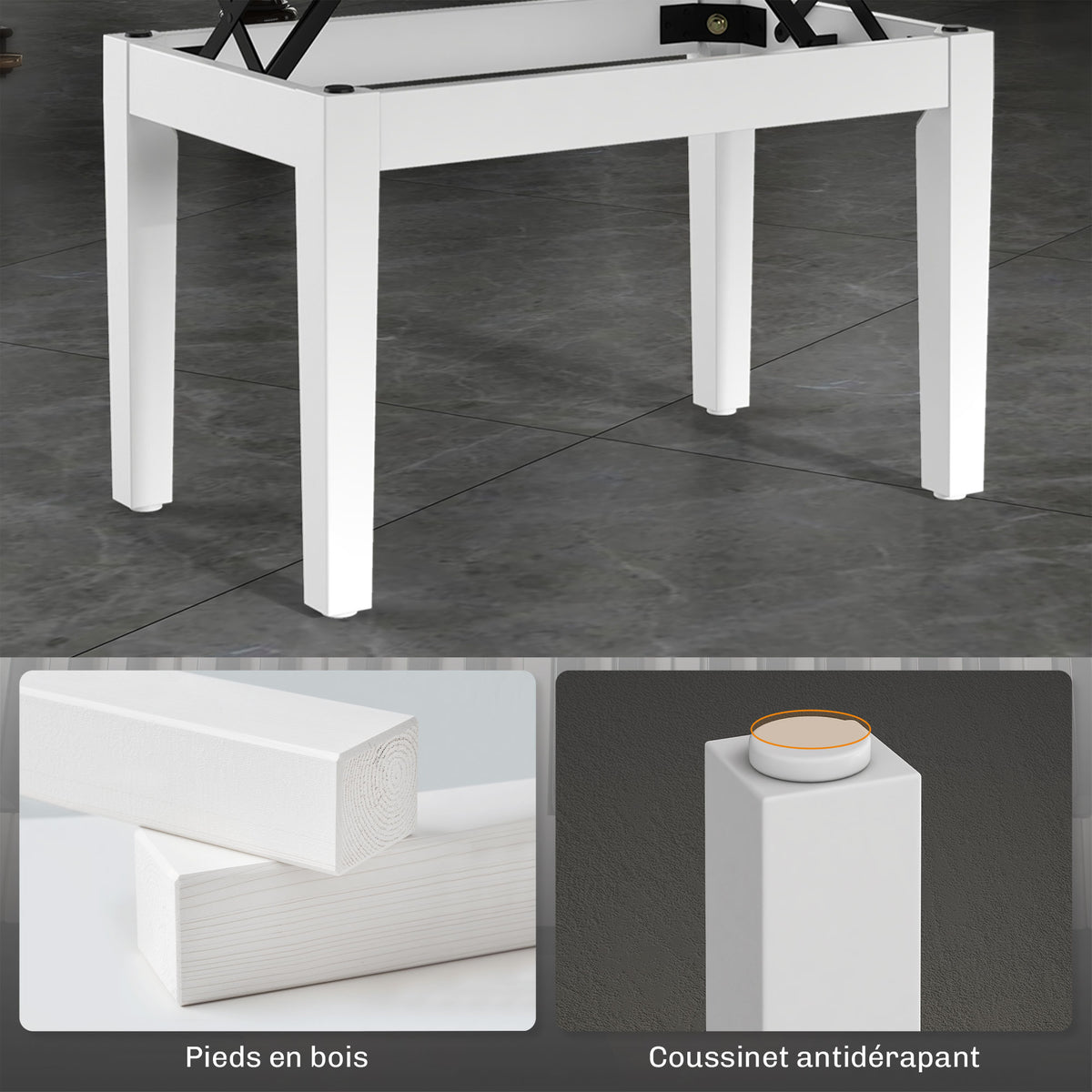 Banc de piano, banc de clavier réglable en hauteur en bois massif, compartiment de rangement, 55 x 33 x 48-58 cm blanc