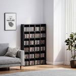 Meuble de rangement multimédia 456 CD/ 336 DVD - bibliothèque en bois avec étagères réglables, 89 x 130,5 cm, noir