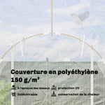 Serre tunnel de jardin 6m² serre de jardin tunnel 195x295x195cm cadre acier galvanisé, bâche PE 150g/m² transparent