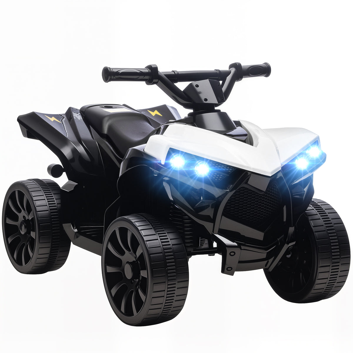 Elektrisches Kinder-Quad 6V, Elektroauto für Kinder ATV, Musik und LED-Scheinwerfer, für 18-56 Monate, 70x42x45cm, Weiß