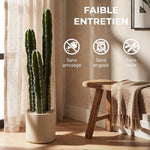Cactus Artificiel 95 cm, Plante Artificielle en Pot, Tiges Réglables, Grand Réalisme, pour Maison et Bureau, Vert