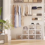 Set di 18 scatole cubiche modulabili portascarpe con ante trasparenti - 25 x 35 x 19 cm