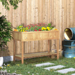 Jardinière sur Pieds carré Potager avec étagère 110L x 46l x 76H cm 8 Compartiments & Inserts d'irrigation