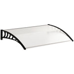 Auvent de porte d'entrée toit marquise en polycarbonate protection contre pluie neige UV 90 x 122 cm, transparente