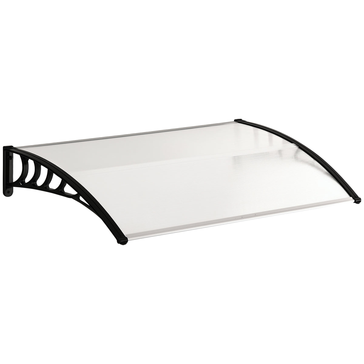 Auvent de porte d'entrée toit marquise en polycarbonate protection contre pluie neige UV 90 x 122 cm, transparente