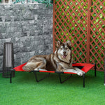 Lit sur pieds XXL pour chien chat lit de camp animal 122L x 92l x 23H cm rouge