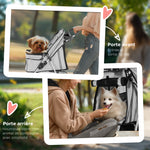 Poussette Buggy Pliable Animaux, Chariot Pliant Chien Chat, Porte-Gobelet Panier De Rangement Inclus, Roues Avec Frein, Tissu 600D Oxford Acier, 75 x 45 x 97 cm Gris