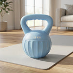 Kettlebell 12 kg, haltère avec poignée Antidérapante, haltère à boule, musculation, entraînement, pour gym, bleu
