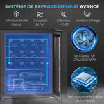 Cave à vin 16 bouteilles 42L, réfrigérateur à vin et boissons avec température réglable 5-18°C, porte en verre, noir