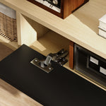 Meuble TV suspendu, meuble télé pour téléviseur jusqu'à 50 pouces, tiroir rabattable 2 étagères 120x24x16cm noir