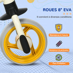Vélo d'équilibre pour bébé siège réglable roues EVA jouet enfant pour bébé 18-48 mois pour garçons et filles orange