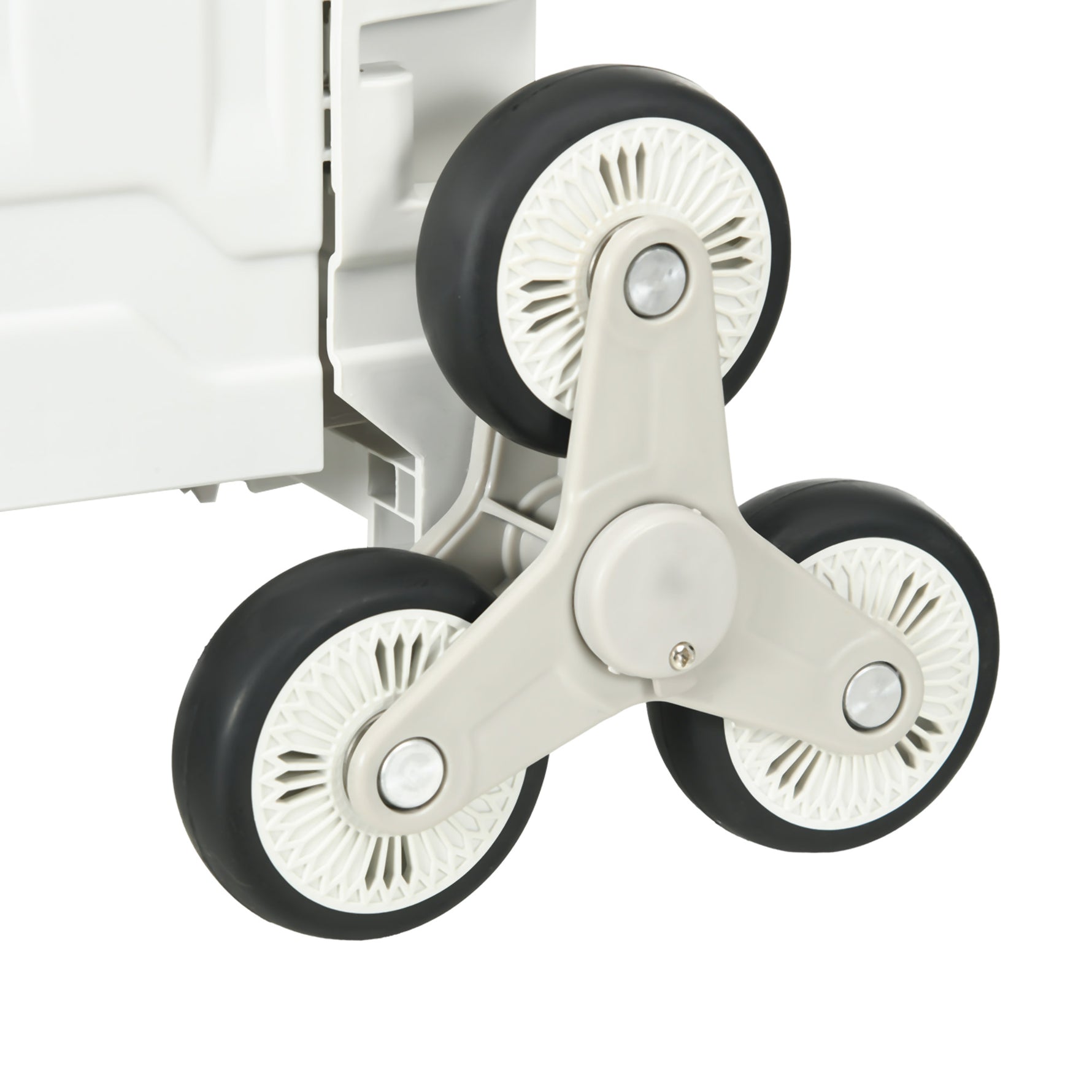 Chariot de courses pliable caddie de courses avec poignée télescopique réglable et couvercle charge max. 80 kg, blanc