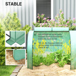 Mini serre de jardin serre à tomates 4 x 1 x 0,80 m acier PE anti-UV 4 portes avec zip enroulables vert
