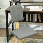 Siège assis genoux, siège ergonomique en bois à bascule avec dossier, chaise à genoux pour bureau à domicile, gris