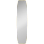 Grand miroir mural ovale 160 x 40 cm, miroir suspendu moderne, cadre en métal et bois, prêt à accrocher, doré