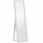 Miroir sur pied mural ou à poser rectangulaire avec cadre en bois pour salon chambre à coucher 37 x 155 cm blanc