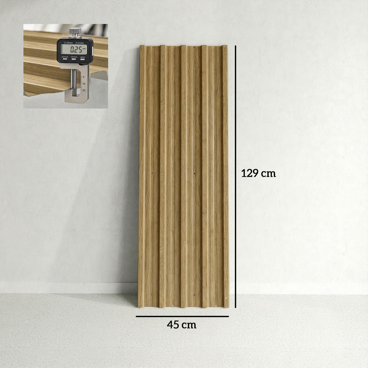 Lot de 12 Panneaux en Acier Galvanisé Résistant aux Intempéries, Bois Naturel, Dim. d'un Panneau 129L x 45l cm