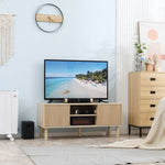 TV-Lowboard für Fernseher bis 50 Zoll, 2 Schiebetüren und 2 Fächer mit Kabeldurchlass - 115 x 40 x 49 cm
