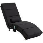 Fauteuil relax chaise longue de relaxation ergonomique, massant et chauffant avec télécommande 56 x 168 x 84 cm noir