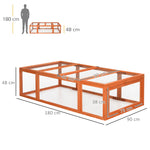 Clapier lapin extérieur cage cochon d'Inde toit ouvrable et portes verrouillables 180 x 90 x 48 cm jaune