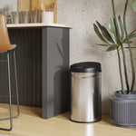 Poubelle cuisine automatique 30L acier inoxydable, poubelle à couvercle à fermeture en douceur, 32x30,5x51cm, argent