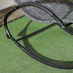 Chaise longue à bascule avec tétière utilisation extérieure intérieure gris chiné