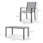 Ensemble de salle à manger de jardin pour 6 personnes salon de jardin extérieur cadres en acier chaises empilables gris