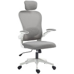 Chaise de Bureau Ergonomique, Fauteuil de Bureau en Maille avec Appui-Tête et Soutien Lombaire Réglables, Gris