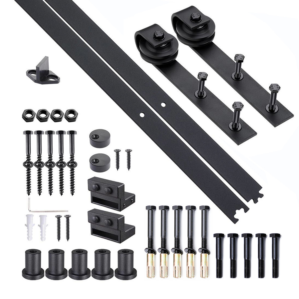 Kit de Porte Coulissante, Système Galandage pour Porte d'une Épaisseur de 35-45 mm et Largeur Max. 1 m, Charge