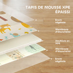 Tapis de jeu pour enfant bebe, tapis d'éveil bébé pliable épais réversible en mousse, 196 x 176 x 1,5 cm, multicolore