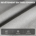 Fauteuil Inclinable de Massage par Vibration et Chauffage, Fauteuil de Relaxation en Tissu Éponge Bouclé, Gris
