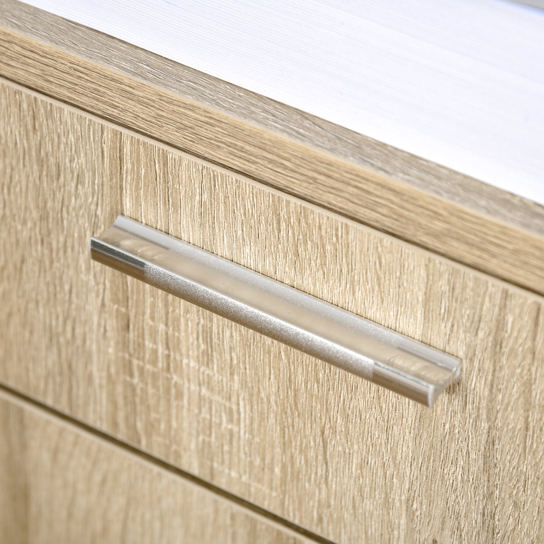 Support d'imprimante - Caisson d'organisation de Bureau Roulant - Dim. 80l x 40P x 72H cm en Bois Chêne clair