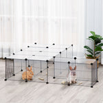 Enclos pour petits animaux design DIY cage modulable pour cochon d'Inde lapin chinchillas petits animaux domestiques 27 panneaux noir
