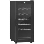 Cave à vin 18 bouteilles 50L haute performance température réglable 5-18° avec lumière LED, noir