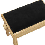 Klavierbank, höhenverstellbarer Klavierhocker 45-56 cm, Keyboardbank, Sitz mit Samtpolsterung, Naturholz
