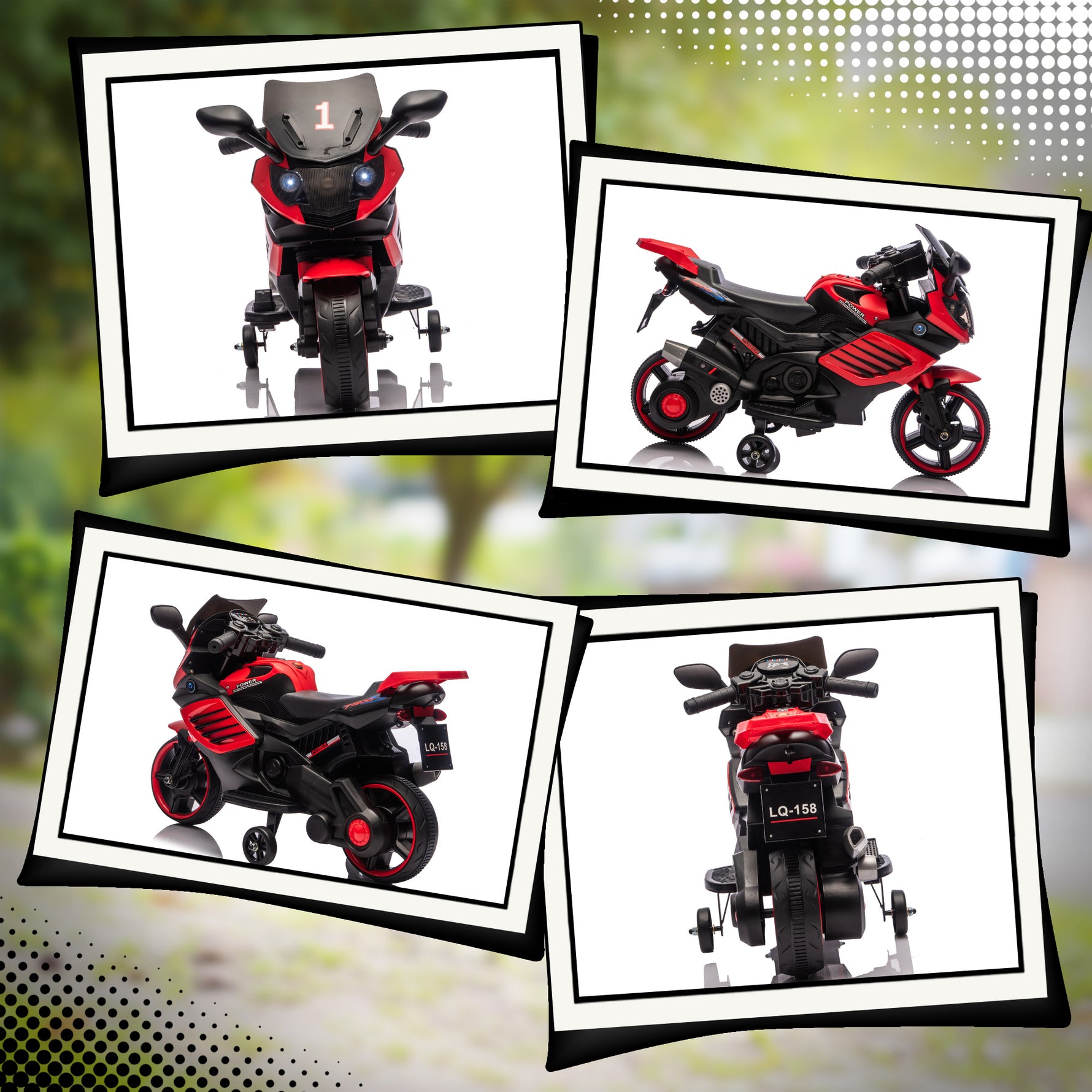 Moto électrique enfants 6 V, voiture électrique enfants avec roues d'entraînement, effets lumineux et sonores, rouge
