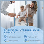 Toboggan pour enfants toboggan intérieur pour enfant, de 18 à 36 mois, jusqu'à 30 kg, 157L x 46,5l x 80H cm, bleu